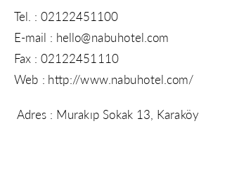 Nabu Hotel iletiim bilgileri